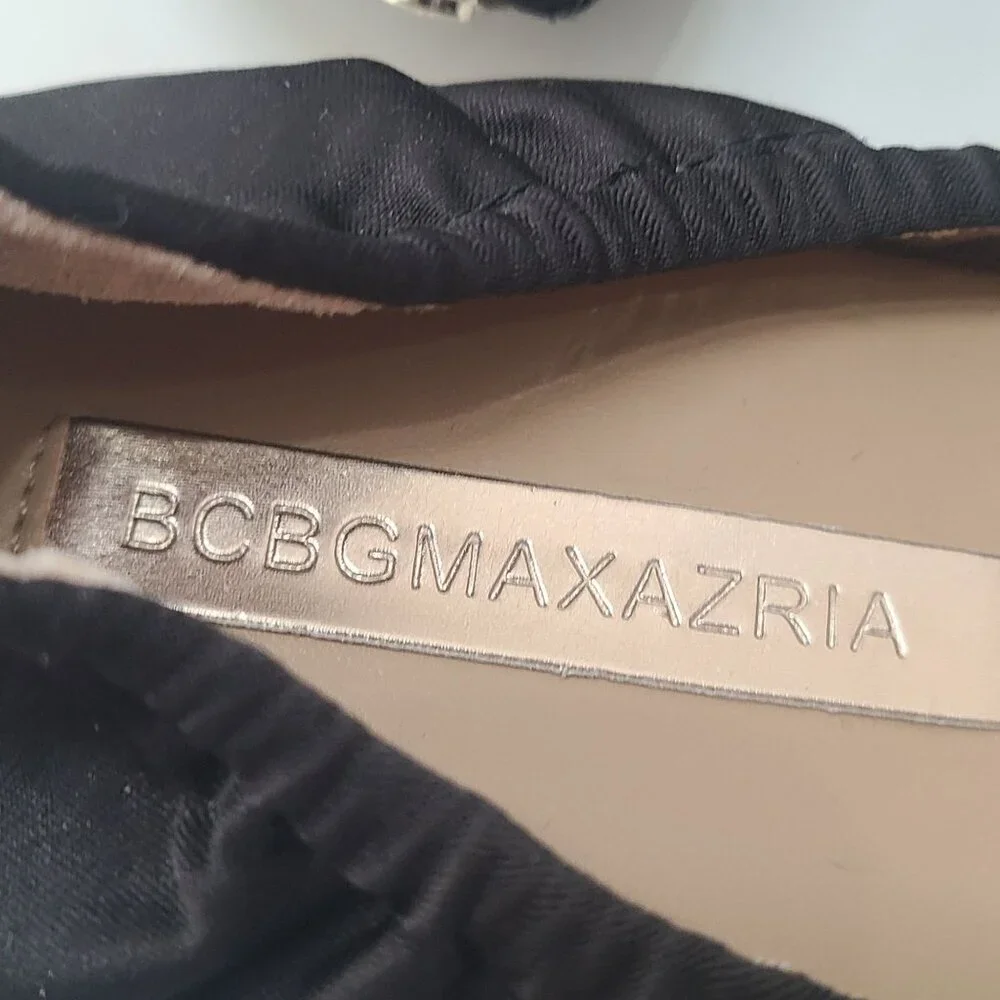BCBGMaxazria Women's Classic Round Toe Elastic Heel Ballet Flats Black Size 8 - Picture 6 of 7